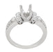 Vintage Engraved Fleur De Lis Design Engagement Ring Mounting for a 1 Carat Diamond in 14 Karat White Gold
