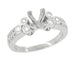 Fleur De Lis Eternal Stars Art Deco 3/4 Carat Princess Cut Diamond Engagement Ring Setting in White Gold