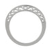 Filigree Curved Scroll Heart Wedding Ring in 14K White Gold