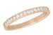 Art Deco Vintage Engraved Wheat Diamond Wedding Band in 14K Rose Gold ( Pink Gold )