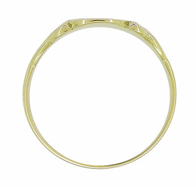 Art Nouveau Sculptured Vines Oval Signet Ring in 14 Karat Yellow Gold - Item: R878Y - Image: 4
