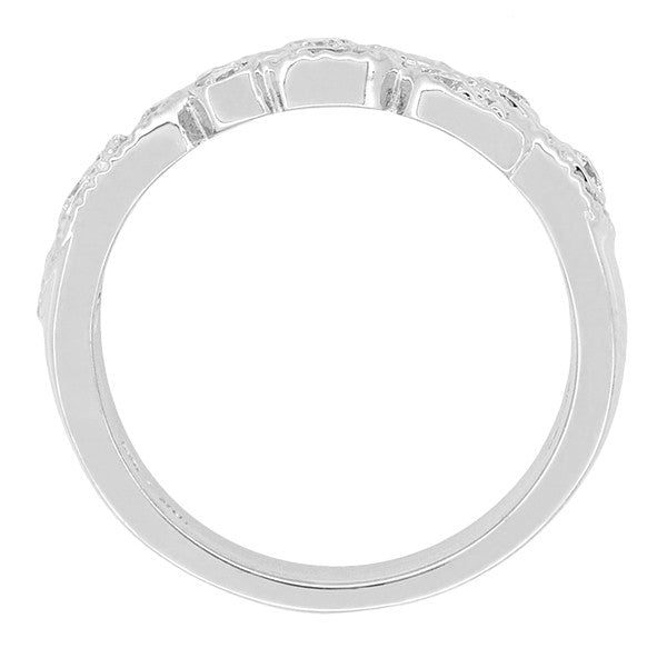 Frances Art Nouveau Style Diamond Wedding Ring in White Gold - 18K or 14K - Item: R901W - Image: 3