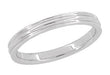 1950's White Gold Double Groove Vintage Wedding Band for Men or Women - 4mm - 18K or 14K - R912