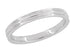 1950's Retro Moderne 4mm Double Grooved Wedding Band Ring in White Gold - 14K or 18K