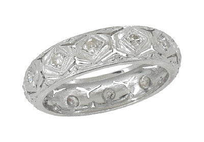 Haydens Art Deco Diamond Antique Wedding Ring in Platinum - Size 4 3/4