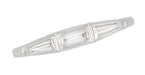 Top of Three Stone Antique 1950s Tapered Baguette Diamond Wedding Band  in White Gold 14K or 18K - R982