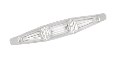 1950's Design "Three Stone" Tapered Baguette Diamond Wedding Band in White Gold - 14K or 18K - 0.70 Carat Total - alternate view