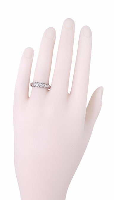 Art Deco Oneco Filigree Vintage Diamond Wedding Ring - Platinum - Size 6 - alternate view