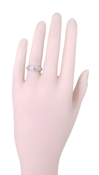 Art Deco Enfield Diamond Antique Wedding Ring in Platinum - Size 5 - alternate view