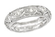 Art Deco Diamonds Millington Antique Wedding Band in Platinum - Size 5