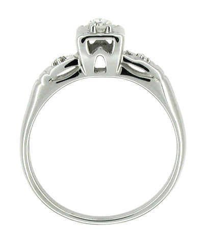 14 Karat White Gold Retro Moderne Antique Diamond Engagement Ring - Item: R216 - Image: 2