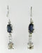 Estate Sapphire and Diamond Drop Earrings in 14 Karat White Gold