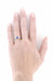 Art Deco Engraved Sapphire and Diamond Filigree Engagement Ring in 14 Karat White Gold