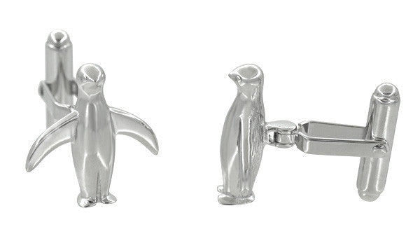 Penguin Cufflinks in Sterling Silver - Item: SCL171 - Image: 2