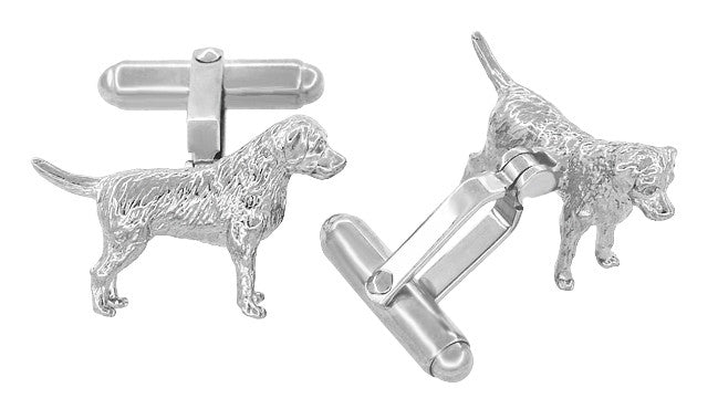 Labrador Retriever Cufflinks in Sterling Silver - Item: SCL230W - Image: 2