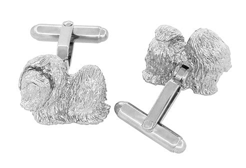 Shih-Tzu Cufflinks in Sterling Silver - Item: SCL232W - Image: 3