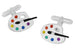 Enameled Paint Palette and Brush Painters Cufflinks in Sterling Silver