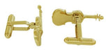 Violin Cufflinks in Sterling Silver with Yellow Gold Finish