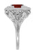 Princess Cut Garnet Art Nouveau Promise Ring in Sterling Silver
