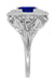 Art Nouveau Princess Cut Sapphire Ring in Sterling Silver