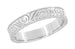 Art Deco Scrolls Engraved Wedding Band in Sterling Silver - 4mm Wide