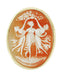 Three Graces Cameo Pin or Pendant Brooch - 35mm 14K Gold Frame Made In Italy Heirloom CA2