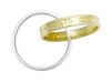 Tiffany 1837 Interlocking Circles Ring in Sterling Silver and 18K Yellow Gold - Ring Size 7