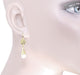 Victorian Fleur de Lys Pearl Drop Earrings in 14 Karat Yellow Gold