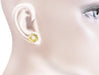 Victorian Sunflower Pearl Stud Earrings in 14 Karat Yellow Gold
