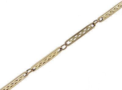 Antique Gold Filled Filigree Pocket Watch Chain - Item: WC104 - Image: 2