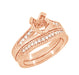 Art Deco Curved Wheat Diamond Wedding Band in 14 Karat Rose Gold