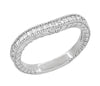Matching wr1205w14 wedding band for Art Deco Filigree Flowers and Scrolls Engraved Diamond Engagement Ring in 14 Karat White Gold