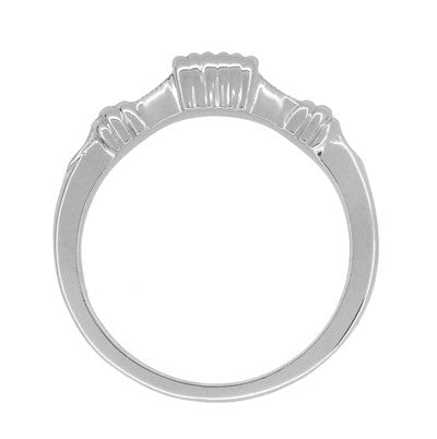 Art Deco Harvest Bands Contoured Wedding Ring in 14 Karat White Gold - Item: WR163W - Image: 2