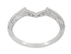 Matching wr180w wedding band for Art Deco Hexagon Emerald Filigree Engagement Ring in 14 Karat White Gold