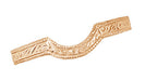 Art Deco 14 Karat Rose Gold Scrolls Engraved Curved Wedding Band