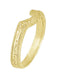 Art Deco Carved Scrolls Contoured Yellow Gold Wedding Band - 14K or 18K