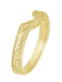 Art Deco Yellow Gold Vintage Engraved Scrolls Curved Wedding Band