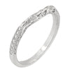 Matching wr356p wedding band for Art Deco Engraved Aquamarine and Diamond Filigree Engagement Ring in Platinum
