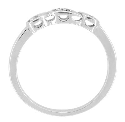 Retro Moderne 1950's Filigree Platinum Diamond Wedding Ring - Item: WR380P - Image: 2