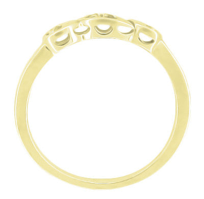 Vintage Style Retro Moderne Yellow Gold Filigree Diamond Wedding Ring - 10K, 14K or 18K - Item: WR380Y10 - Image: 2