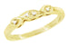 Vintage Style Retro Moderne Yellow Gold Filigree Diamond Wedding Ring - 10K, 14K or 18K