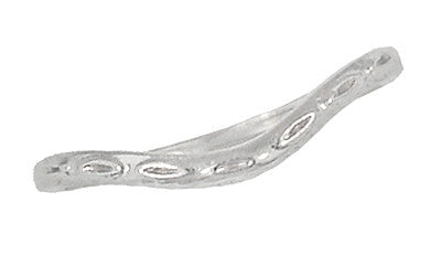Art Deco Sculptural Olive Leaves and Wheat Curved Wedding Band in Platinum - Item: WR419P1 - Image: 4