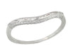 Matching wr419w2 wedding band for Edwardian Filigree Emerald Cut Morganite Engagement Ring in 14 Karat White Gold