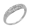 Matching wr428p wedding band for Platinum Art Deco Floral Dome Filigree Diamond Engagement Ring