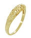 Art Deco 14 Karat Yellow Gold Floral Filigree Dome Wedding Ring