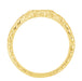 Yellow Gold Antique Style Loving Hearts Contoured Engraved Wheat Diamond Art Deco Wedding Ring