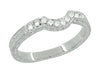 Matching wr460wd wedding band for Art Deco Royal Crown 1 Carat Sapphire Engraved Engagement Ring in 18 Karat White Gold