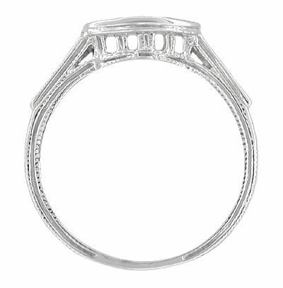 Art Deco Platinum and Diamond Filigree Hugger Wedding Ring - Item: WR665 - Image: 2