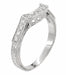 Art Deco Platinum and Diamond Filigree Hugger Wedding Ring