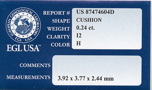 0.24 Carat Loose Cushion Cut Diamond H Color I2 Clarity - Natural "Salt and Pepper" Diamond - Item: D149 - Image: 2